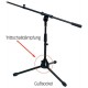 BSX Stand Microfono - Per grancassa o charleston Altezza  43cm - 65 cm