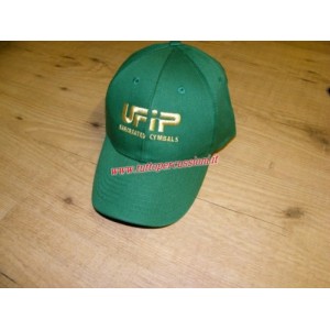 Ufip cappello verde con visiera con logo oro 