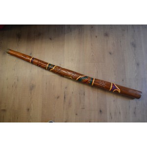 Didgeridoo Indonesiano in Teak - cm 130 - Intarsiato Decorato - Con Custodia in Stoffa