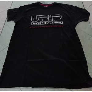 UFIP T-shirt Nera - Maglietta a maniche corte Taglia L - Logo Ufip Grande