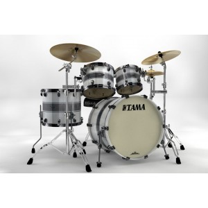 Tama Starclassic Maple MP42ZBNS-SSR - Colore - Silver Snow Racing Stripe (4 Fusti)