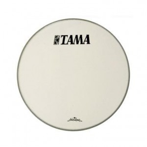 Tama CT24BMOT - Pelle Risonante Grancassa 24” - Bianca con logo nero grande Tama 