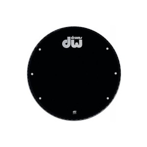 DW GB22K - Pelle Risonante Grancassa 22” - Nera con fori e logo grande bianco DW 