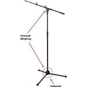 BSX Stand Microfono - Per piatti o tom Altezza  90 cm - 160 cm