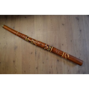 Didgeridoo Indonesiano in Teak - cm 130 - Intarsiato Decorato - Con Custodia in Stoffa