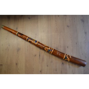 Didgeridoo Indonesiano in Teak - cm 130 - Intarsiato Decorato - Con Custodia in Stoffa