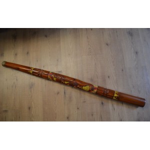 Didgeridoo Indonesiano in Teak - cm 130 - Intarsiato Decorato - Con Custodia in Stoffa