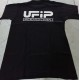 UFIP T-shirt Nera - Maglietta a maniche corte Taglia L - Logo Ufip piccolo davanti e Grande dietro
